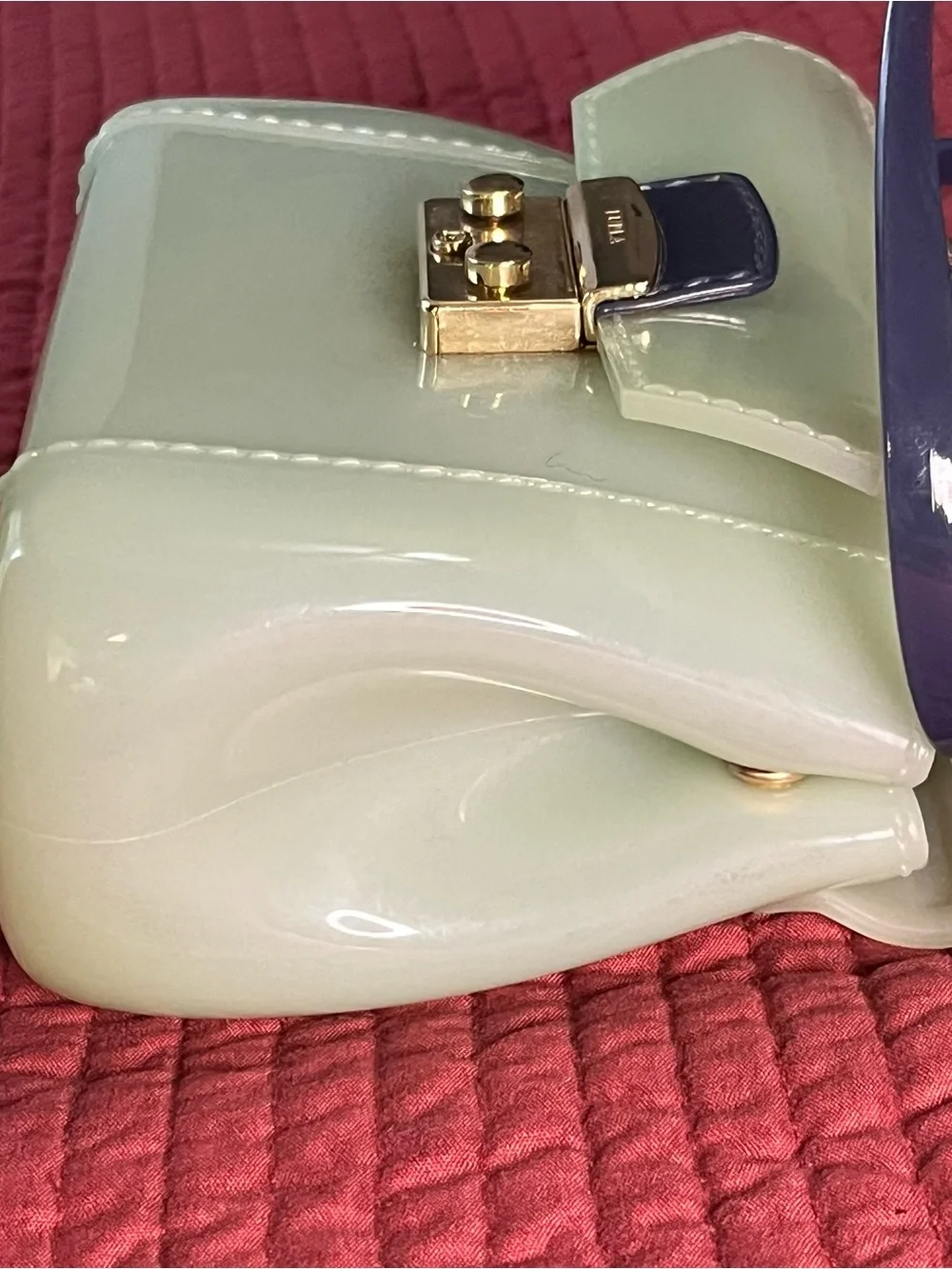 Furla Candy Bon Bon Mini Purple Cream Jelly Crossbody Bag
